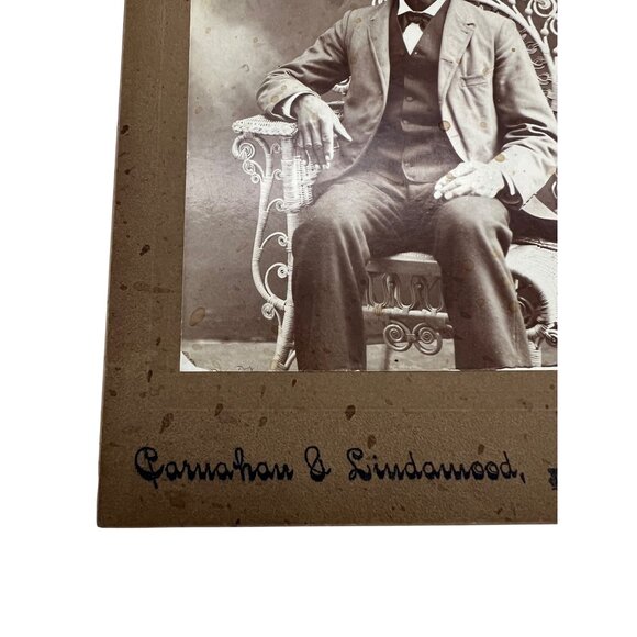 Carnahan & Lindamood Cabinet Card African American Man Wytheville VA Studio - Picture 4 of 7